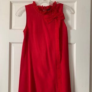 Delicate Silk Red Dress with Bow